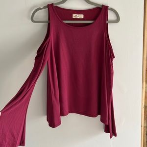 Long sleeve cold shoulder top